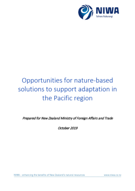 Opportunities for nature-based solutions to support adaptation in  the Pacific region
