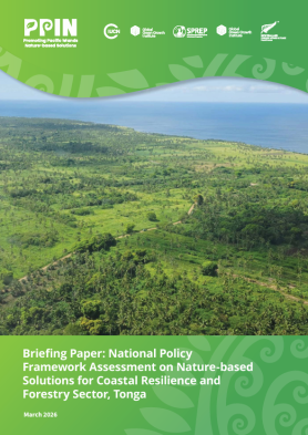 Cover of the Policy Briefing Paper: National Policy Framework Assessment for Nature-based Solutions, Tonga