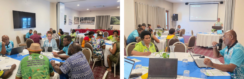 Presentations and discussions by participants at the Validation Workshop in Port Vila, Vanuatu.